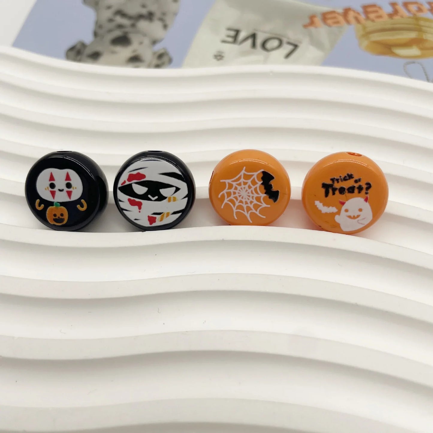 Personalized Printing Halloween Funny Disc Beads