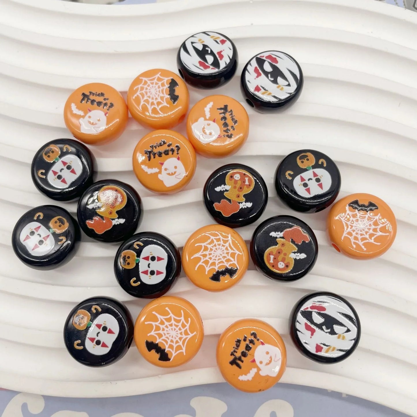 Personalized Printing Halloween Funny Disc Beads