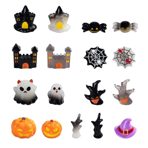 Horror Halloween Evil Pumpkin Small Castle Resin Ornaments (no Hole)