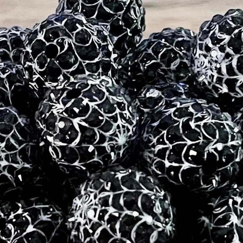 20MM Resin Diamond Ball Cobweb Printing Halloween Resin Diamond Ball Beads Loose Beads DIY Chunky Bead