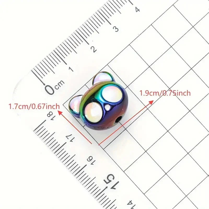Acrylic Oil Drop Panda Vertical Hole Beads
