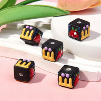 Black background red monster yellow cream