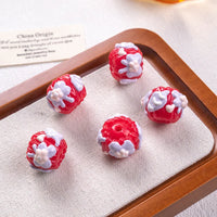 Red Bead Red Cream Purple Bow