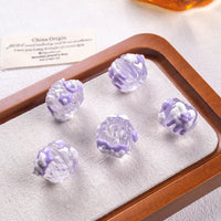 Beaded purple cream white heart