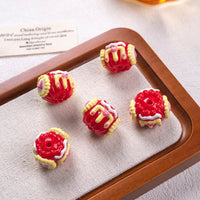 Red Bead Red Cream Yellow Edge Powder Heart