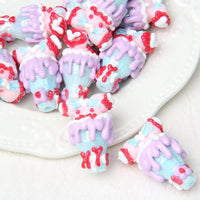 Flat Blue Cream Bow