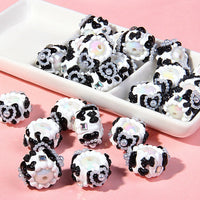 White Beads White Cream Black Butterfly Love Beads
