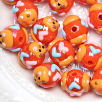 Orange red bead small yellow duck small yellow bear