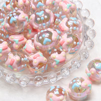White Bead Pink Butterfly