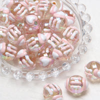 Bead Pink White Love 3 Cream