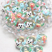 Beaded teacup dog yellow lollipop