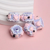 Purple Pearl Purple Cream Powder Bow Black Dot Powder Heart
