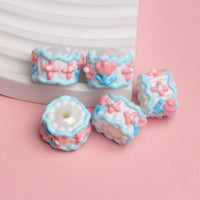 White Beads White Blue Cream Powder Tulip