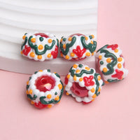 Red Bead White Green Cream Red Flower Green Strip Yellow Dot