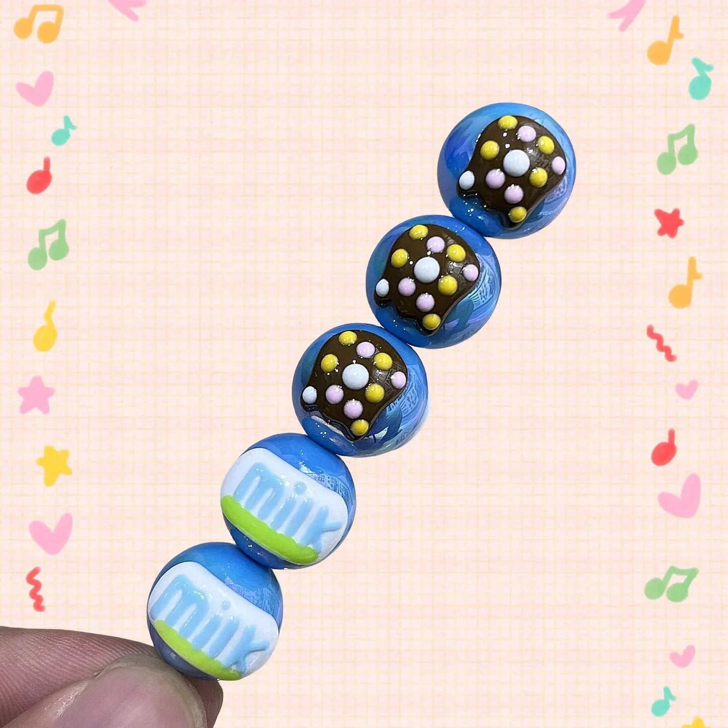 16mm Healing Line Hand Painted Beads Beaded Bracelet Material Loose Beads Beads DIY Accessories