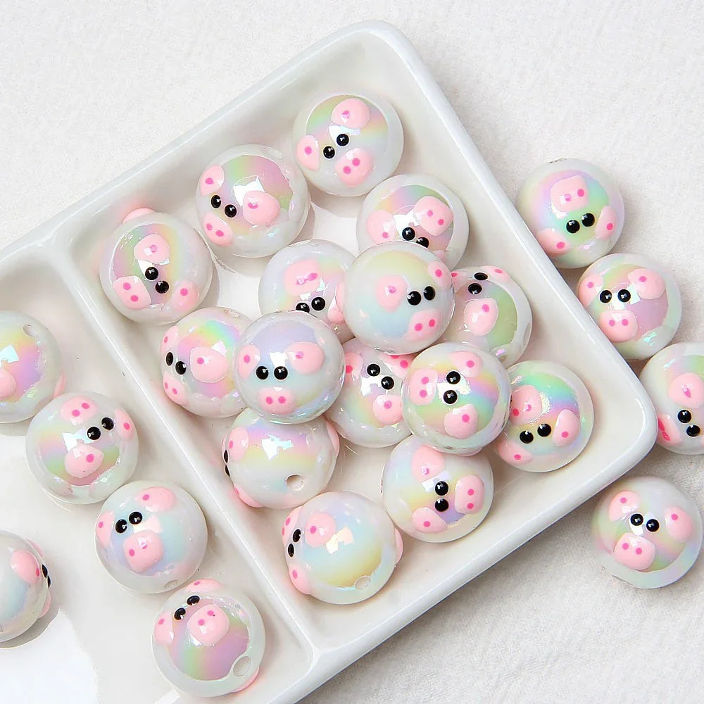 16MM Cartoon Acrylic Hand-painted Beads Beaded