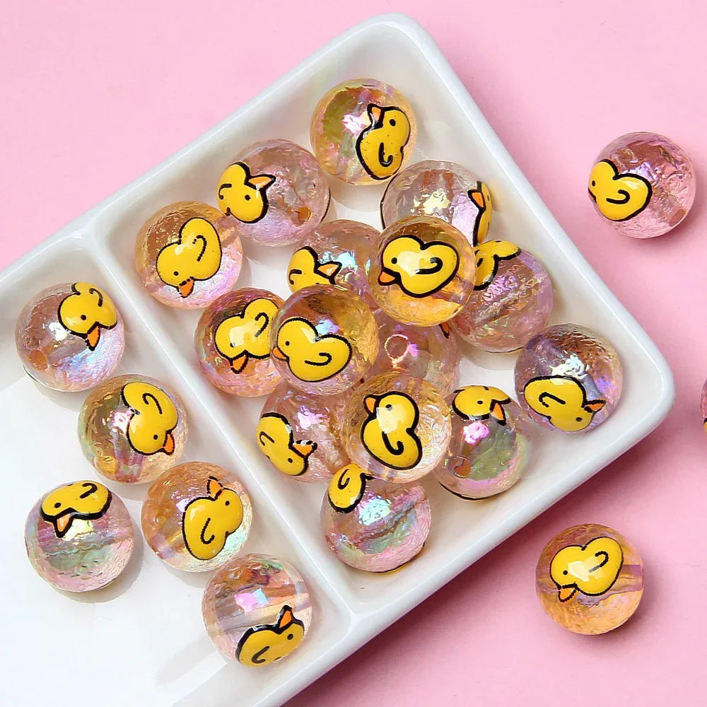 16MM Cartoon Acrylic Hand-painted Beads Beaded