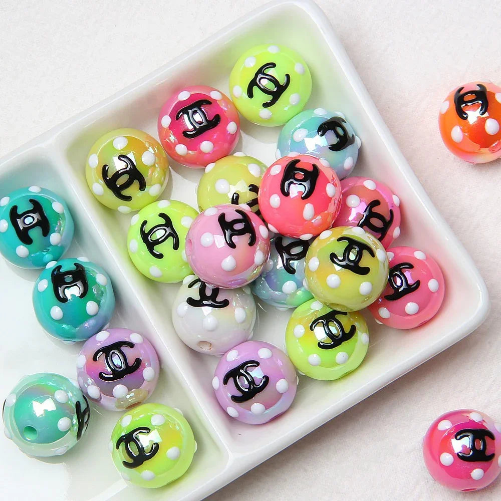 16MM Cartoon Acrylic Hand-painted Beads Beaded