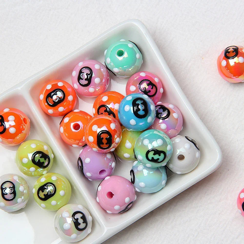 16MM Cartoon Acrylic Hand-painted Beads Beaded