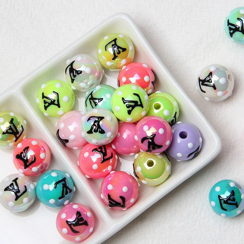16MM Cartoon Acrylic Hand-painted Beads Beaded