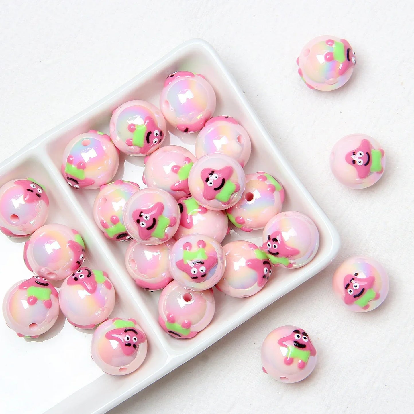 16MM Cartoon Acrylic Hand-painted Beads Beaded