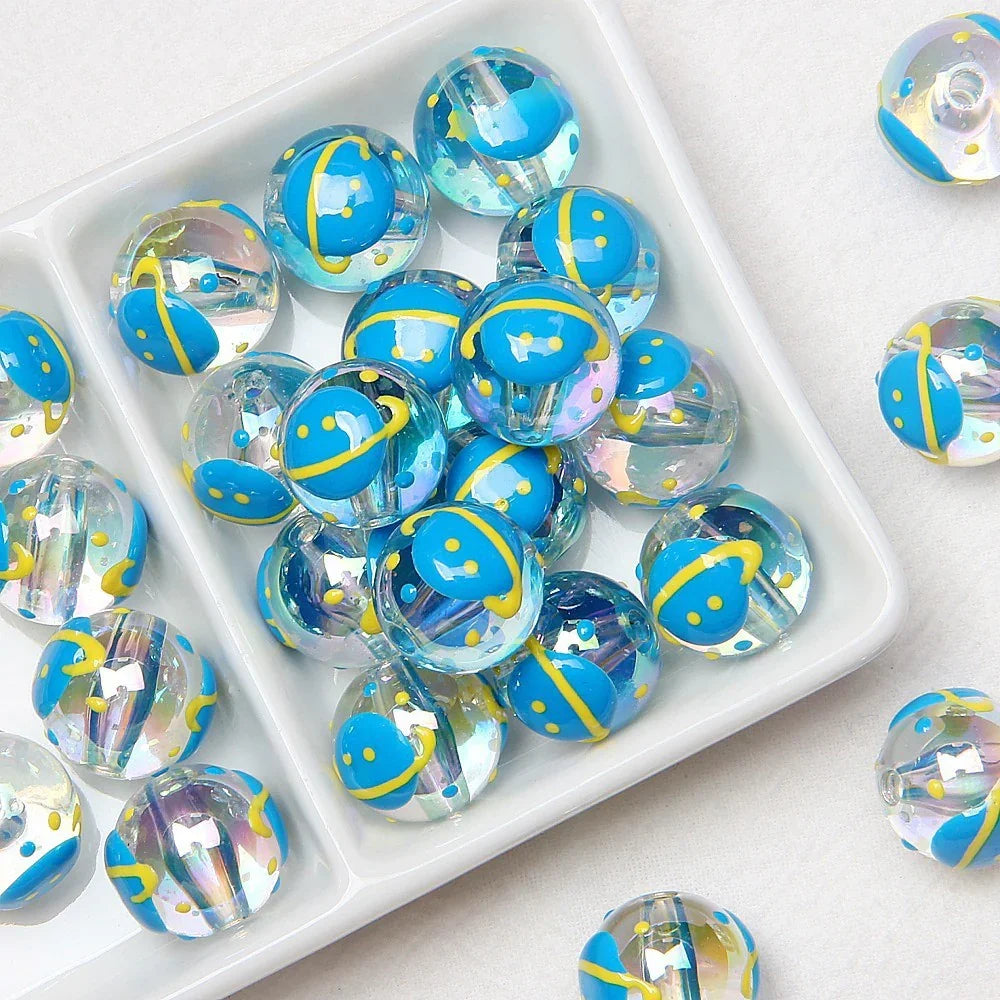 16MM Cartoon Acrylic Hand-painted Beads Beaded