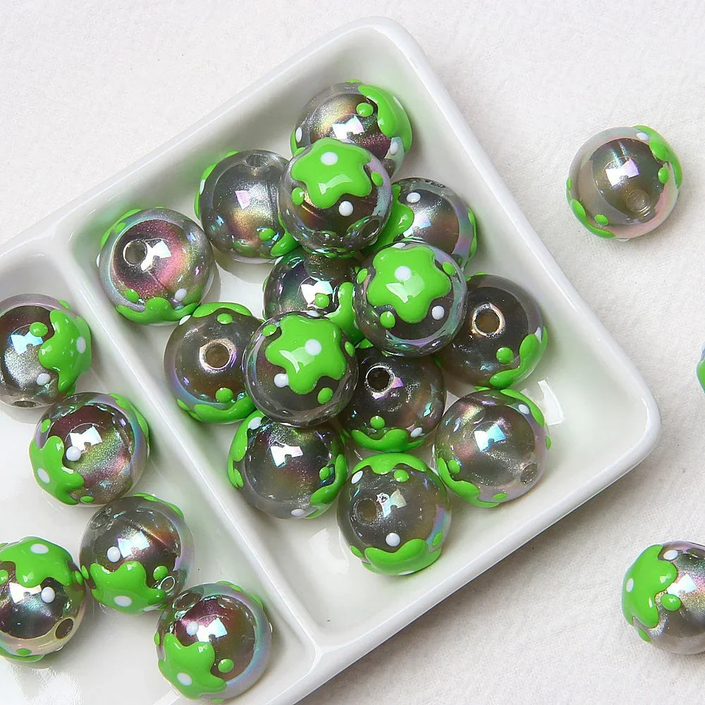 16MM Cartoon Acrylic Hand-painted Beads Beaded