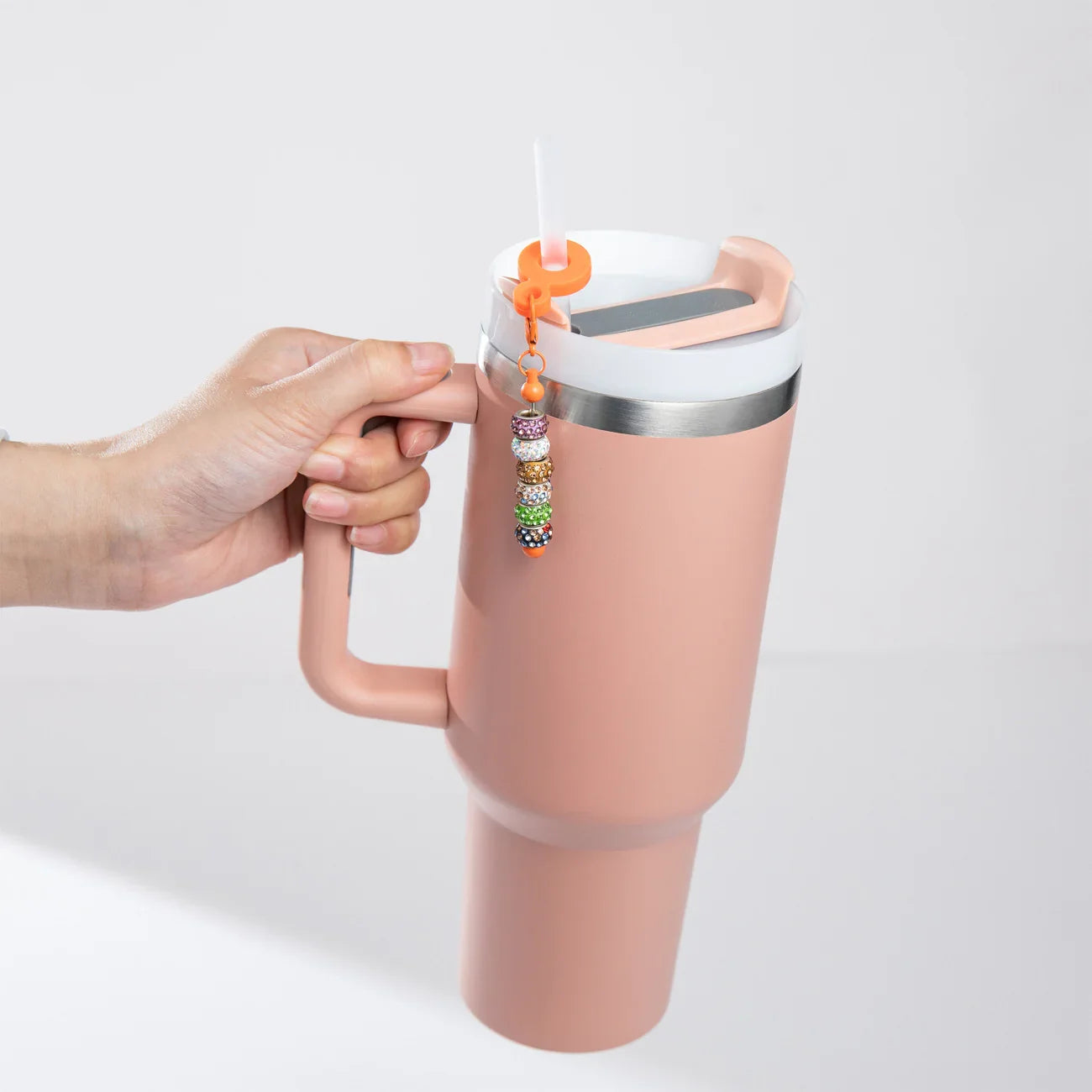 DIY Beaded Silicone Straw Hanging Decoration Suitable for 8mm-10mm Water Cup Straw Silicone Decoration