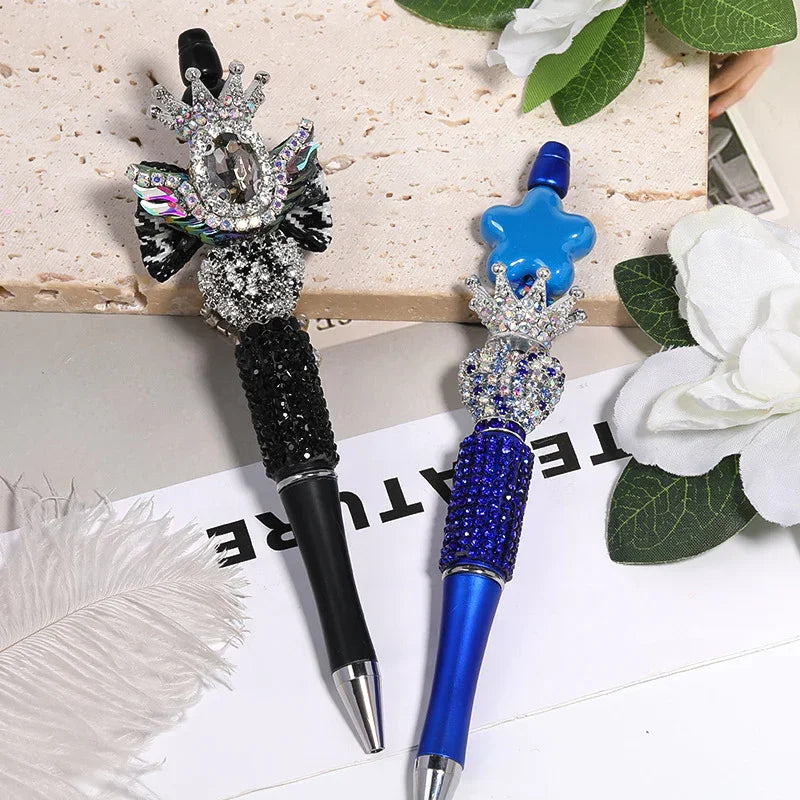 Rhinestone Claw Chain Love Diamond Ball Acrylic Straight Hole Beads 5PCS