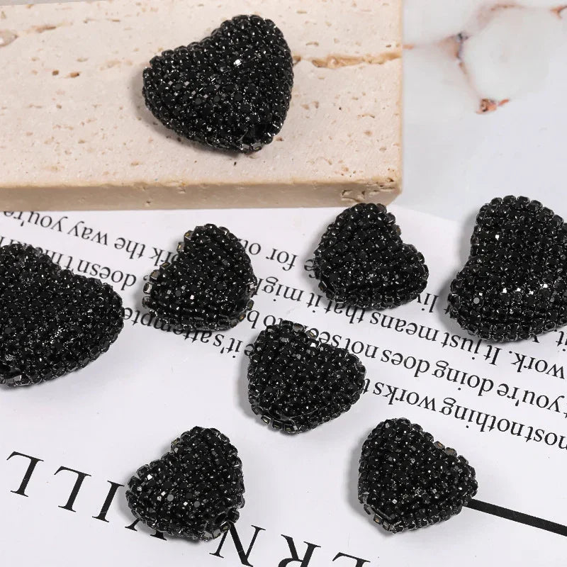 Rhinestone Claw Chain Love Diamond Ball Acrylic Straight Hole Beads 5PCS