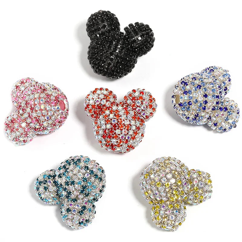 Color Mickey Head Rhinestone Chain Drill Ball Beaded