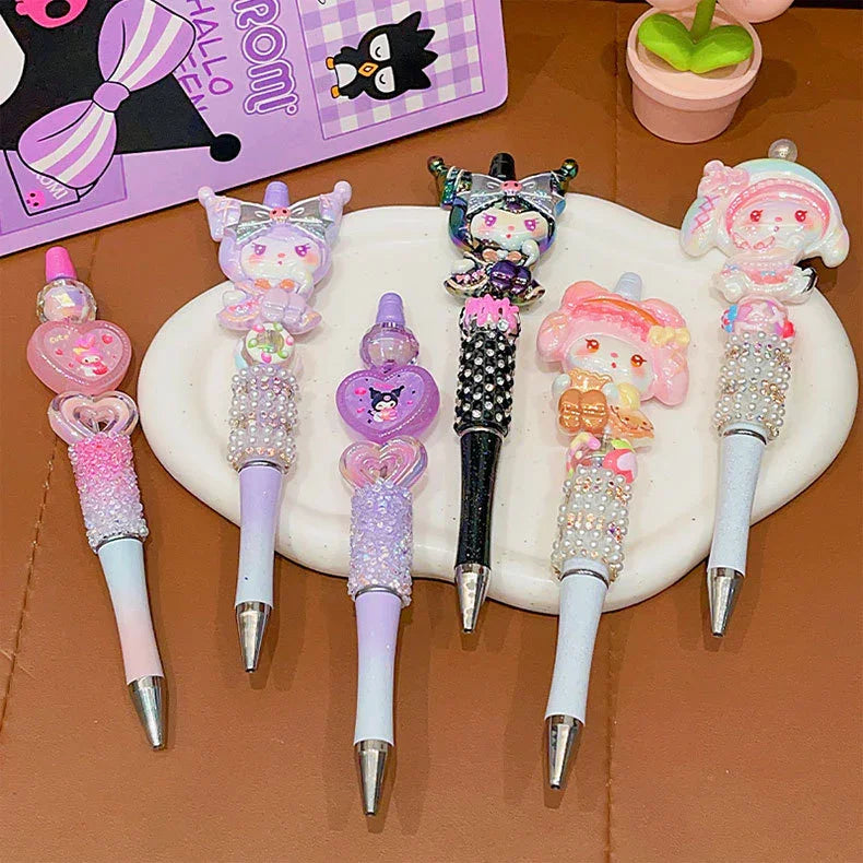 Sanrio Cute Sparkling Rhinestone Beaded Ballpoint Pen