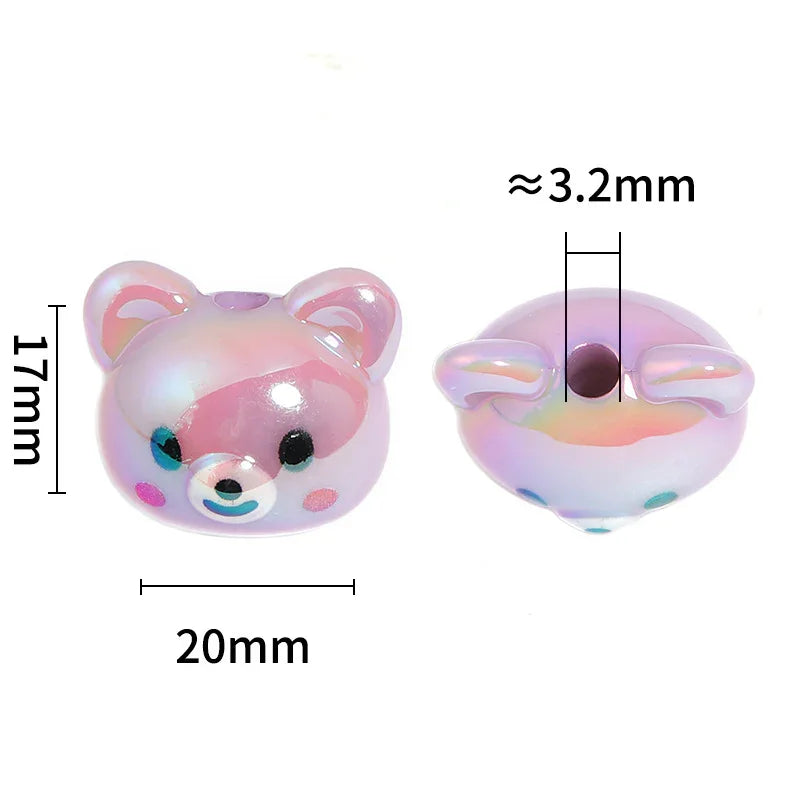 Acrylic Cute Bear Beaded
