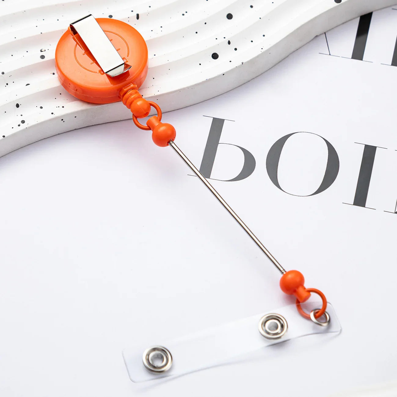 Card Holder Retractable Easy-pull Buckle DIY Beads Badge ID Easy-pull Pull Buckle