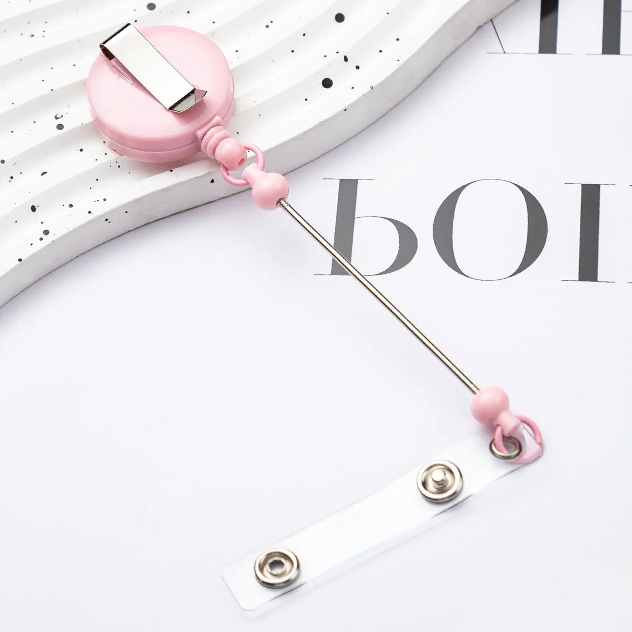 Card Holder Retractable Easy-pull Buckle DIY Beads Badge ID Easy-pull Pull Buckle