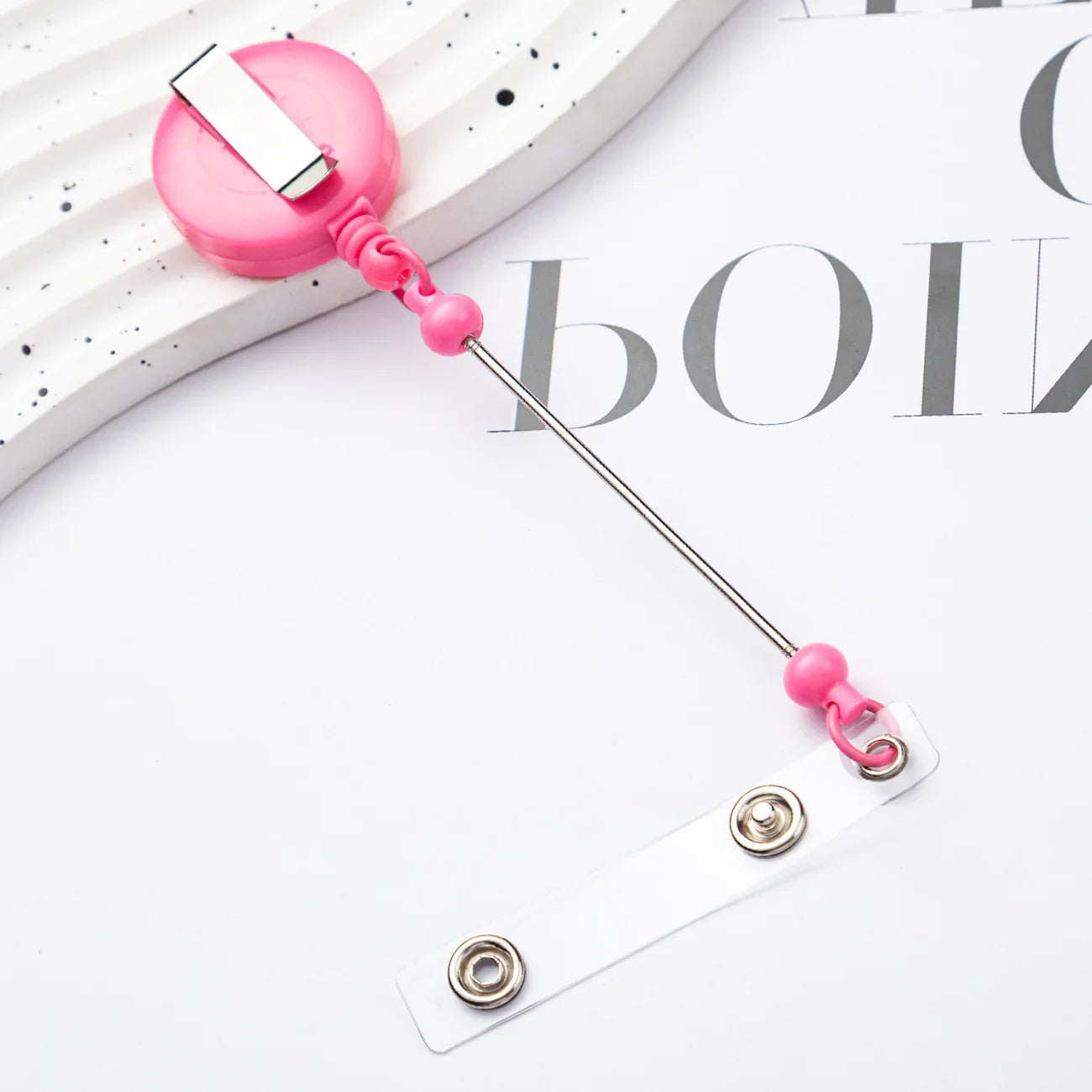 Card Holder Retractable Easy-pull Buckle DIY Beads Badge ID Easy-pull Pull Buckle