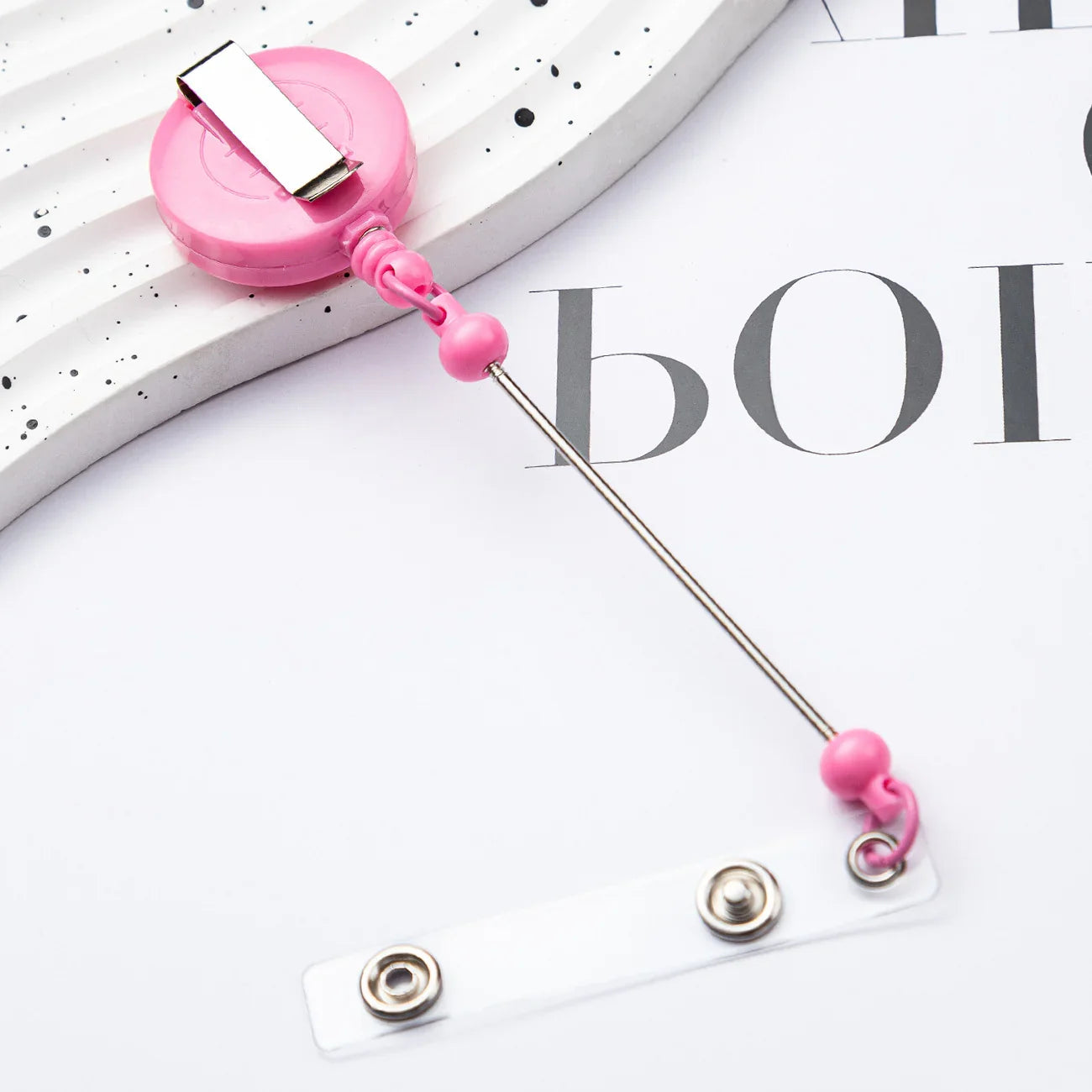 Card Holder Retractable Easy-pull Buckle DIY Beads Badge ID Easy-pull Pull Buckle
