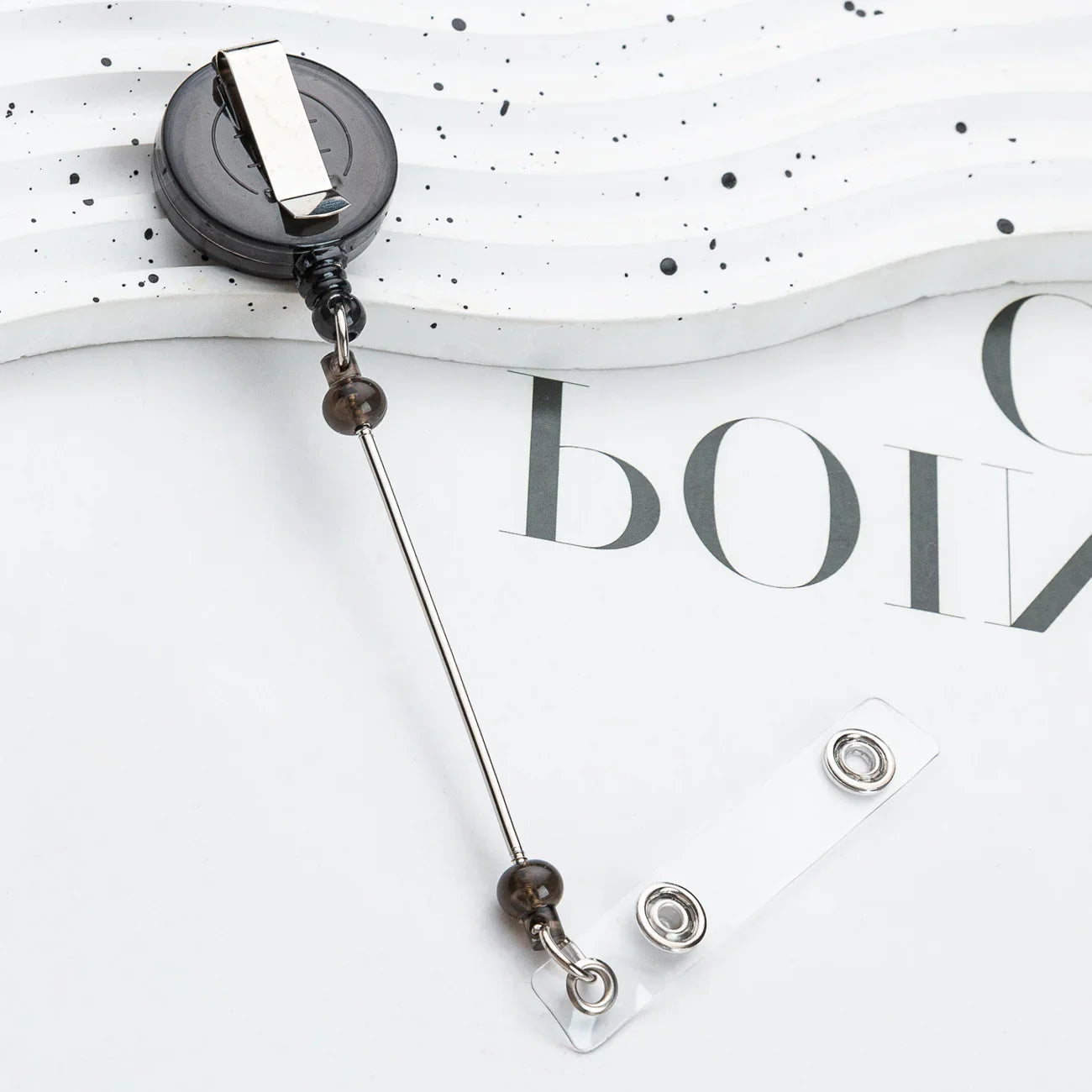 Card Holder Retractable Easy-pull Buckle DIY Beads Badge ID Easy-pull Pull Buckle