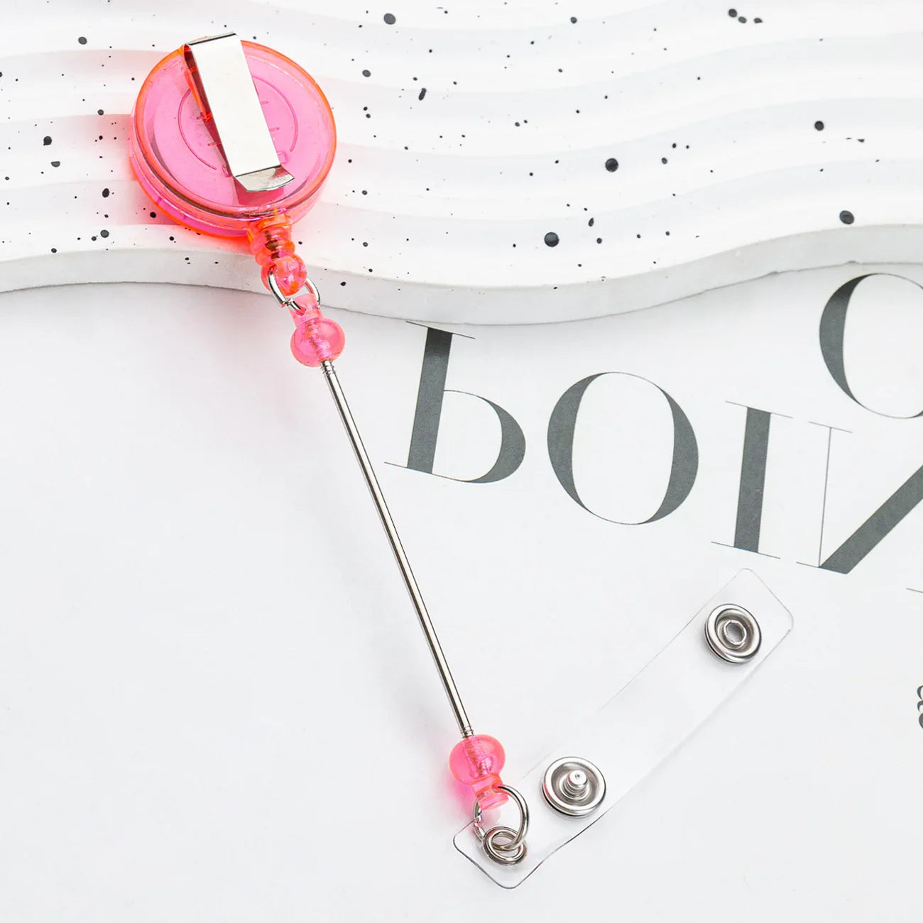 Card Holder Retractable Easy-pull Buckle DIY Beads Badge ID Easy-pull Pull Buckle