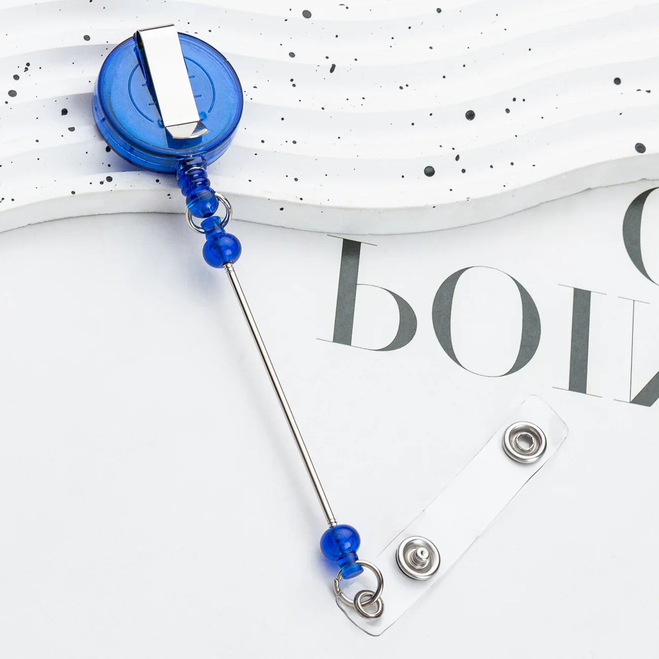 Card Holder Retractable Easy-pull Buckle DIY Beads Badge ID Easy-pull Pull Buckle