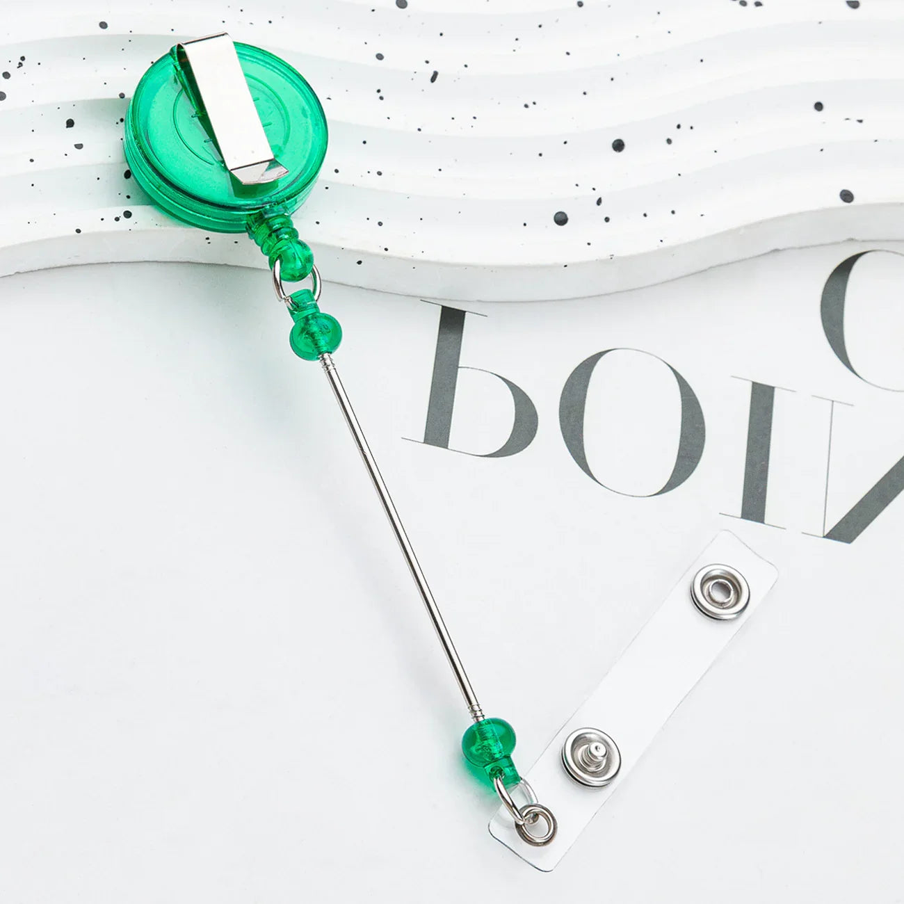 Card Holder Retractable Easy-pull Buckle DIY Beads Badge ID Easy-pull Pull Buckle