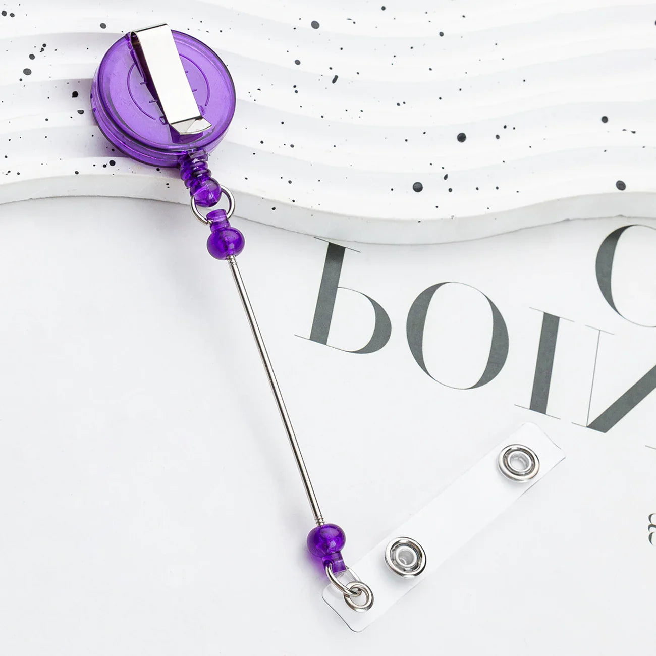 Card Holder Retractable Easy-pull Buckle DIY Beads Badge ID Easy-pull Pull Buckle