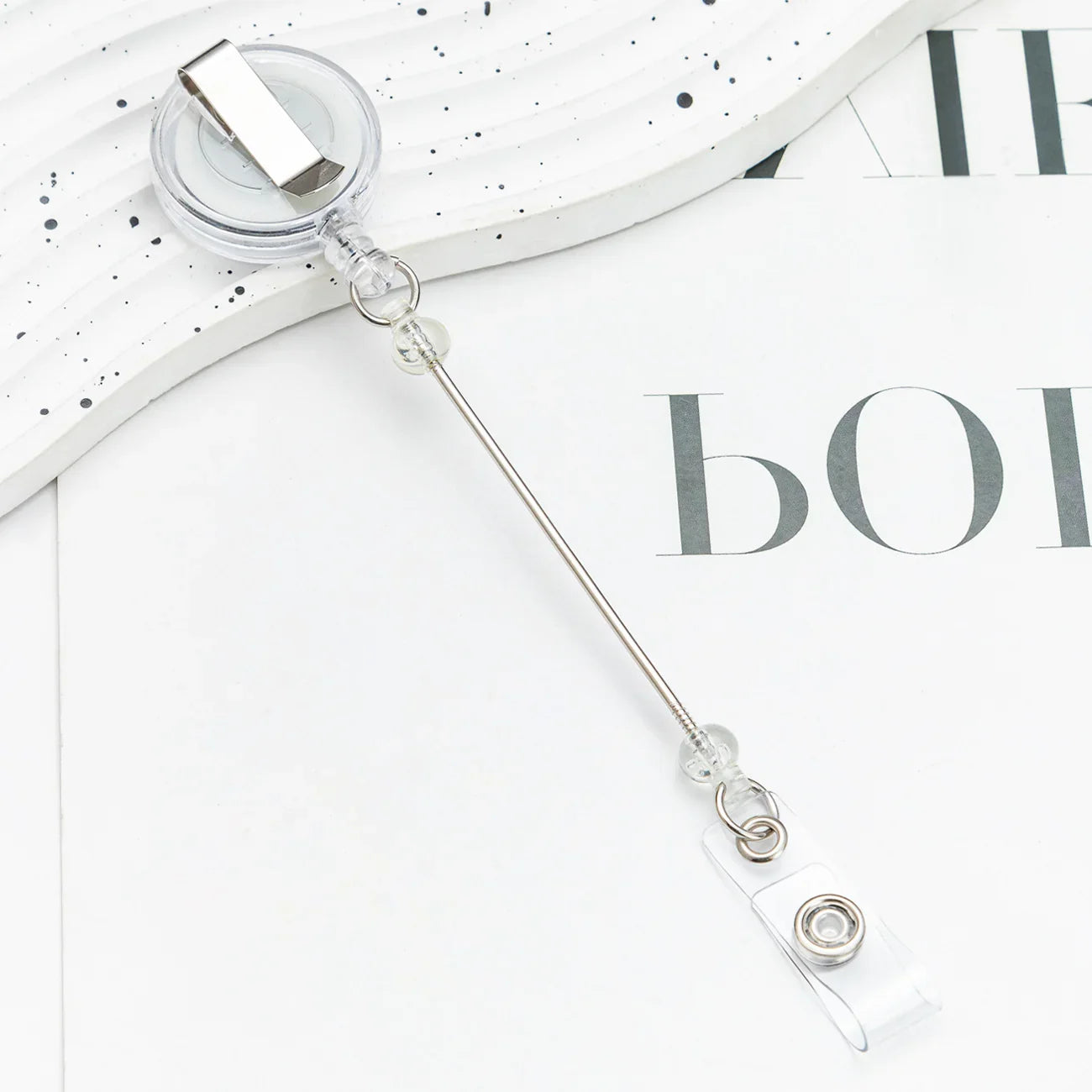 Card Holder Retractable Easy-pull Buckle DIY Beads Badge ID Easy-pull Pull Buckle