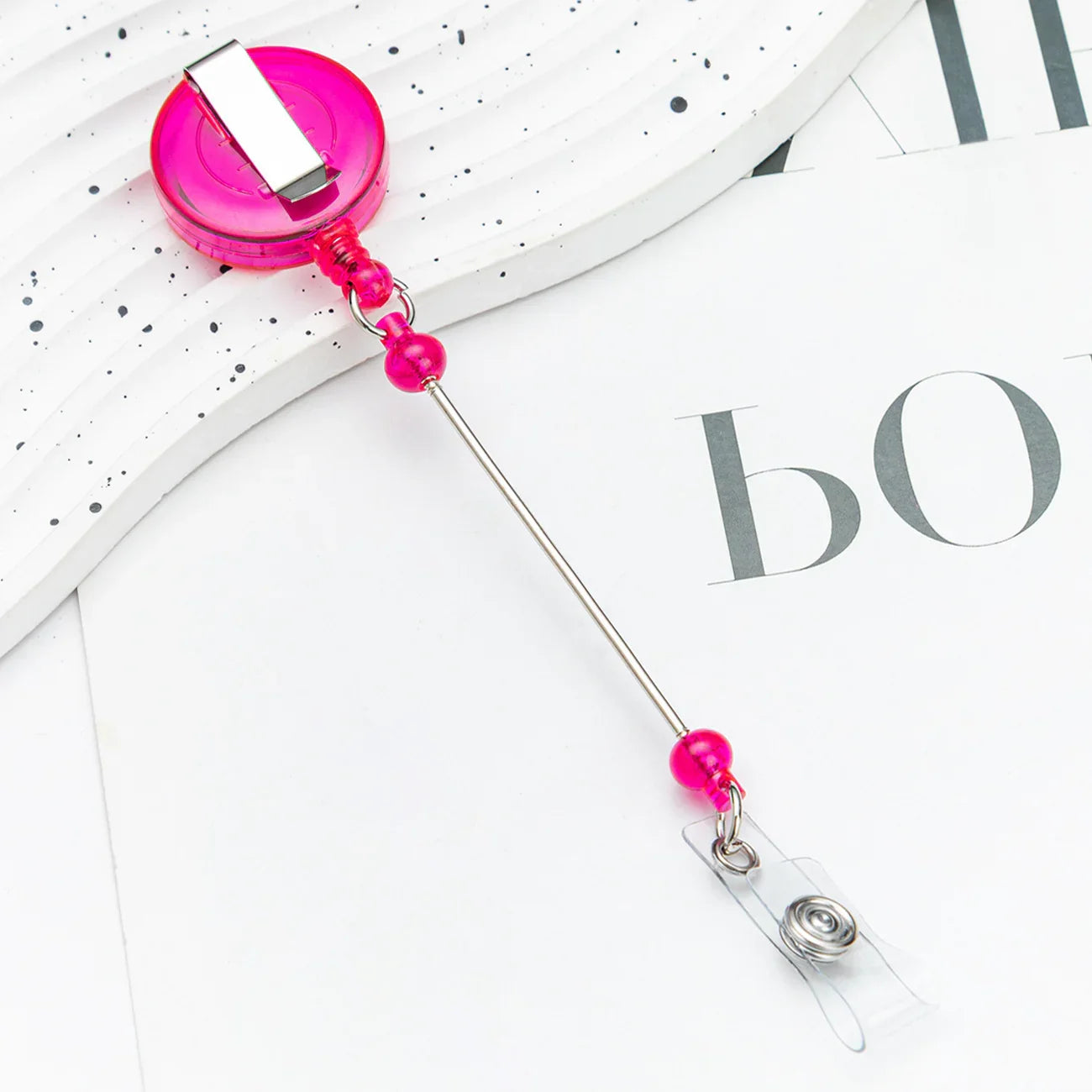 Card Holder Retractable Easy-pull Buckle DIY Beads Badge ID Easy-pull Pull Buckle