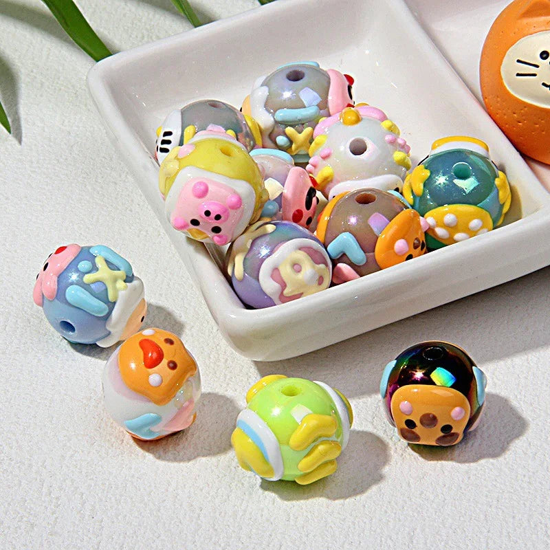 Cartoon Hand-painted Beads DIY Beads Acrylic Beads