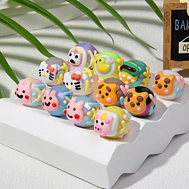 Cartoon Hand-painted Beads DIY Beads Acrylic Beads