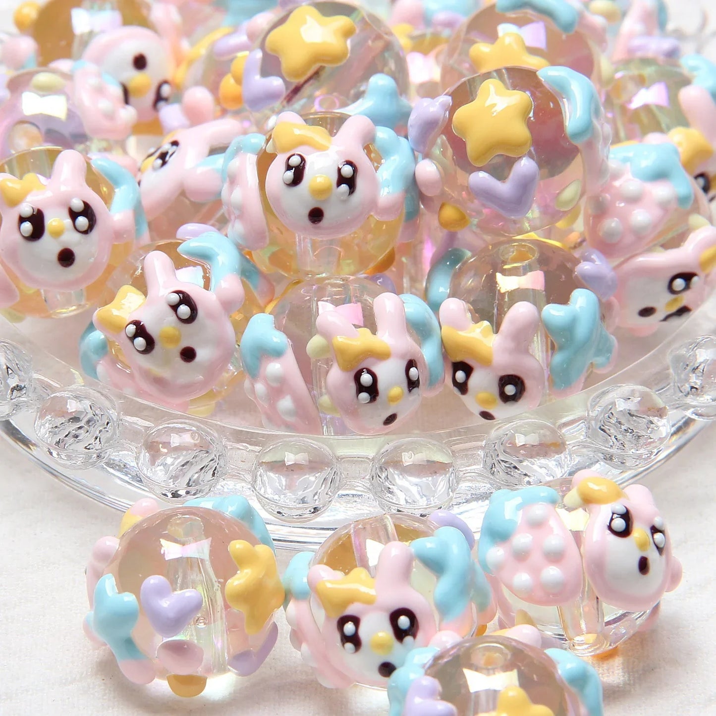 Hand-painted Beads Cartoon Duck Chick Beads Loose Beads