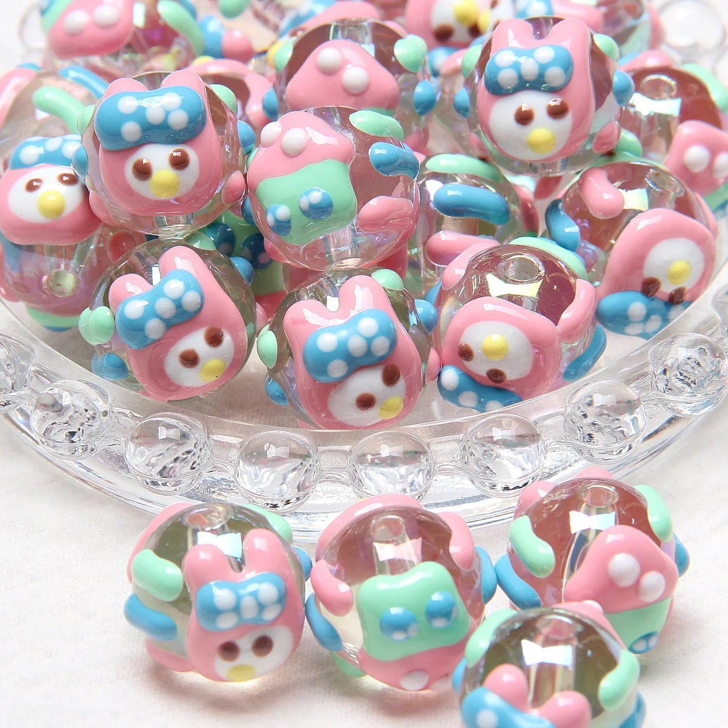 Hand-painted Beads Cartoon Duck Chick Beads Loose Beads