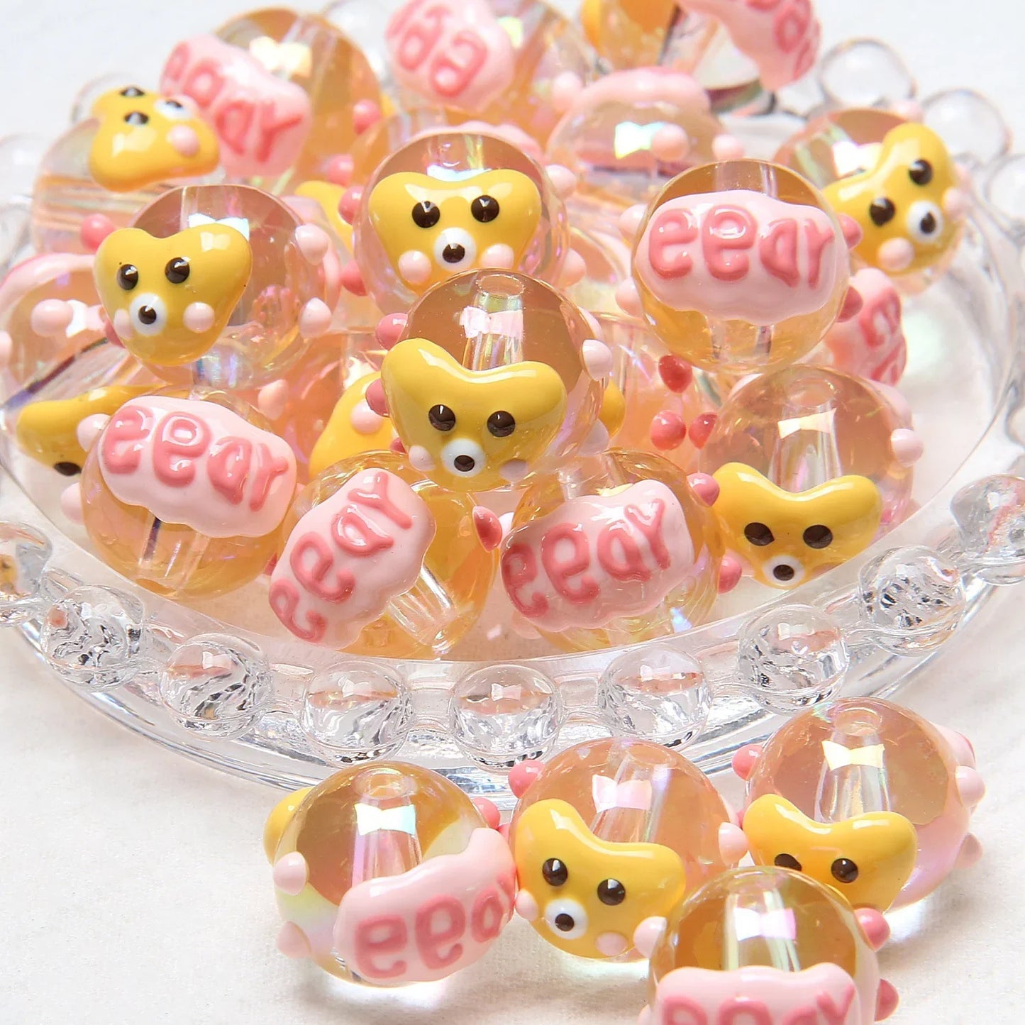 Hand-painted Beads Cartoon Duck Chick Beads Loose Beads