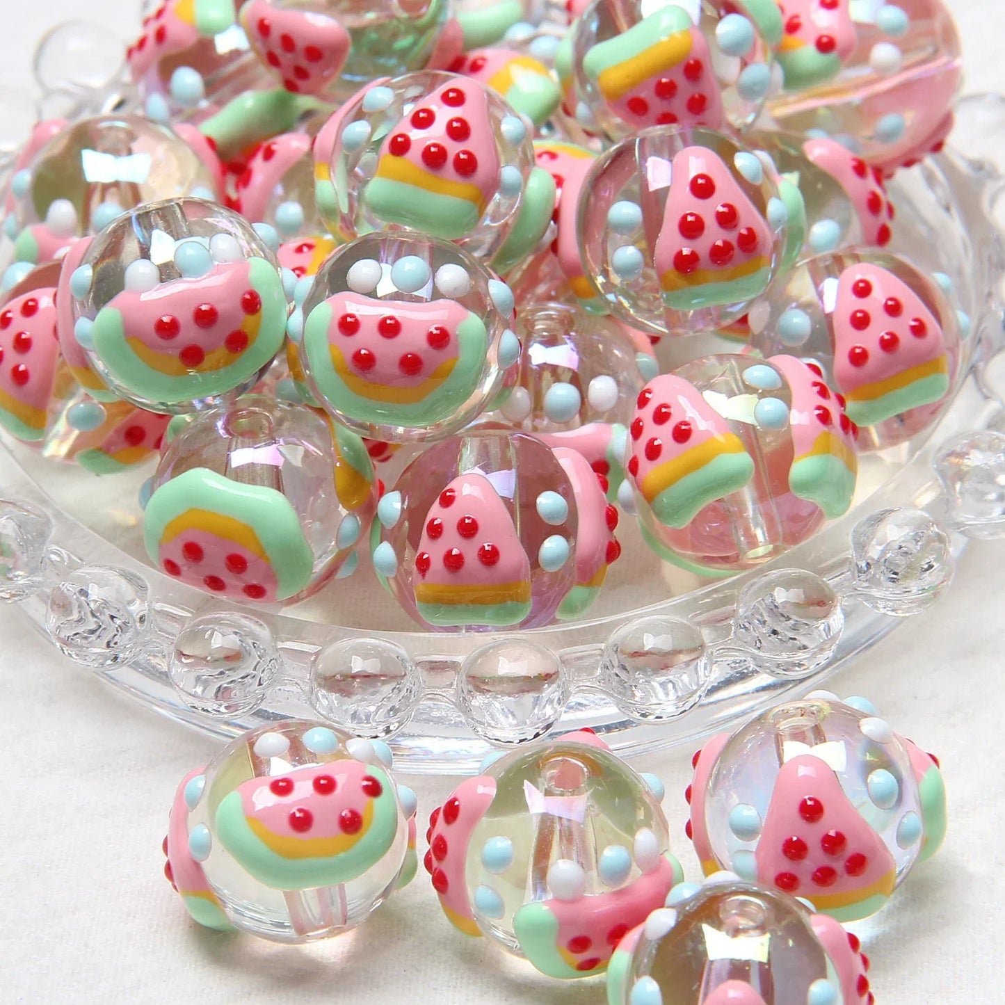 Hand-painted Beads Cartoon Duck Chick Beads Loose Beads